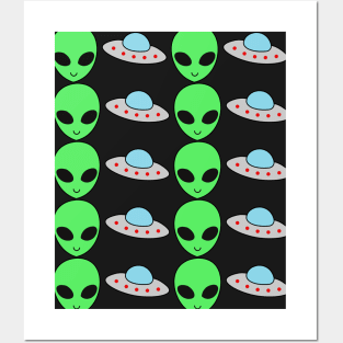 I Want To Believe Cute Outer Space Alien Flying Saucer Posters and Art